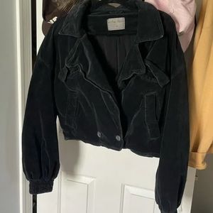 Free People Black Bomber Jacket